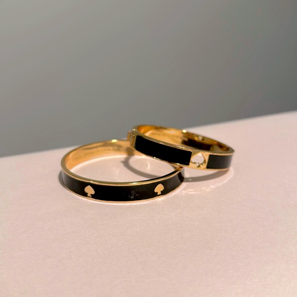 Kate Spade Black and Gold Bangles